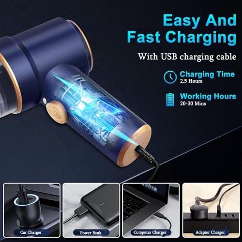 KMM Handheld Car Vacuum Cleaner, 9000Pa Vacuum Cleaner and Air Duster, 120W High Power Hand Held Vacuum with LED Light and Multi-Nozzles for Car, Home, Office, Pet