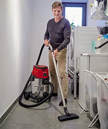 Einhell TE-VC 36/25 Li S-Solo Power X-Change Cordless Wet/Dry Vacuum Cleaner (Li-Ion, 36 V, ECO/Boost Mode, 150 mbar Suction Power, Stainless Steel Container 25 L, Without Battery and Charger),