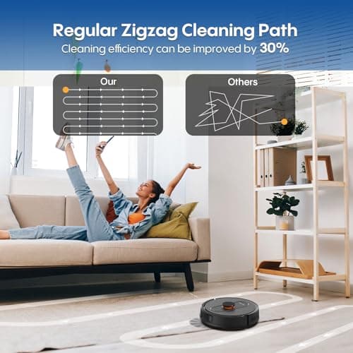 Robot Vacuum and Mop with Mapping, 5000Pa Robotic Vacuums with LiDAR Navigation,No-Go Zones,Wi-Fi/App/Alexa Control, Self-Recharging Vacuum Robot for Pet Hair,Hard Floor,Carpet