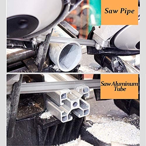 Anbull Portable Band Saw with Upgraded Removable Alloy Steel Base, 45°-90° Metal Cutting, 10A 1100W Motor, 5-inch Deep Cut, with .020-by-44-7/8-Inch 14 TPI Saw Blade and Led Spotlight