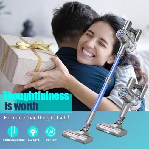 Cordless Vacuum Cleaner,Vacuum Cleaners for Home with Super Suction,Lightweight Stick Vacuum with 35 Mins Runtime,Rechargeable Cordless Vacuum for Carpet, Tile, Pet Hair, Hardwood Floors(Deep Blue)