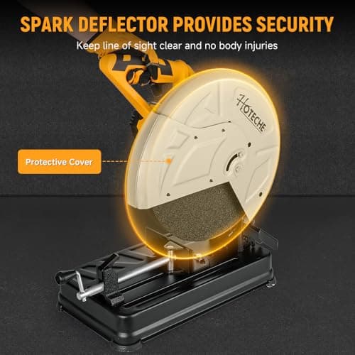 Hoteche 14-Inch Metal Cutting Chop Saw 2600W Heavy-Duty Electric Cut Off Machine with Saw Blade