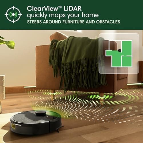 Roomba 105 Vac Robot Vacuum - Easy to use, Intense Power-Lifting Suction, LiDAR Navigation, Multi-Surface Cleaning, Cleans in Neat Rows, Self-Charging