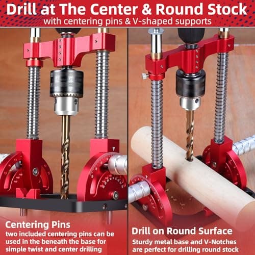 Portable Drill Guide Multi Angle Drill Guide Self-Centering Precision Drilling Jig Attachment for Drilling Angled or Straight Holes,Heavy-Duty 0° to 60° Angle Drilling Guide