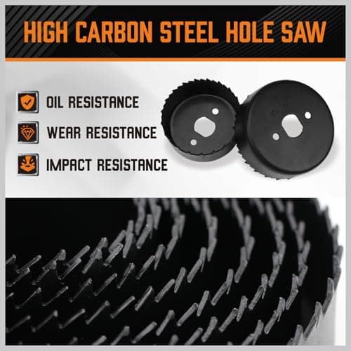 HORUSDY Hole Saw Set 24PCS Hole Saw Kit,Hole Saw Drill Bit Kit, 3/4"-6" (19-152mm) 17PCS Saw Blades, 2 Mandrels, 3 Drill Bit, Installation Plate, Hex Key, For Drywall, Soft Wood, Plywood, Plastic, PVC