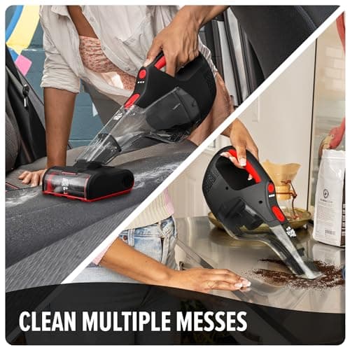 Dirt Devil 16V Deep Clean Cordless Handheld Vacuum Cleaner, Powerful Suction, Lightweight, Includes Motorized Pet Brush Roll Tool and Rechargeable Battery, Extended Run Time, Portable Vacuum Cleaner