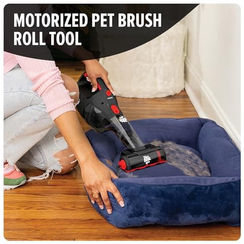 Dirt Devil 16V Deep Clean Cordless Handheld Vacuum Cleaner, Powerful Suction, Lightweight, Includes Motorized Pet Brush Roll Tool and Rechargeable Battery, Extended Run Time, Portable Vacuum Cleaner