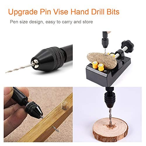 Professional Pin Vise Hand Drill Bits, Mini Twist Drill Bits Set (0.8-3.0mm), Precision Hand Drill Bit Rotary Tools Set of 11, for Metal Wood, Manual Work DIY, Jewelry, Assembling, Model Making