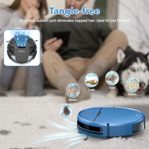Robot Vacuum and Mop Combo, 2 in 1 Robot Vacuum Cleaner with WiFi/App, Smart Robotic Vacuums with Strong Suction, Schedule, Self-Charging, Slim, Quiet, Ideal for Hard Floor, Pet Hair, Low Pile Carpet