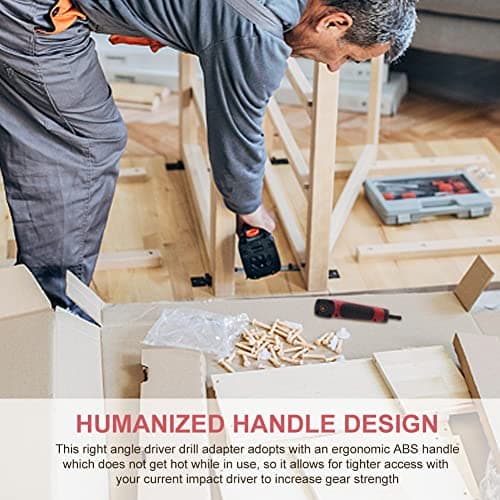 Right Angle Attachment Electric Screwdriver Repair 90 Degree Corner Device, ABS Handle Screwdriver Socket Adapter Drill Bit Corner Adapter for 18v Impact Driver and Drill Bit, (Size:13.5x3.5x2cm)