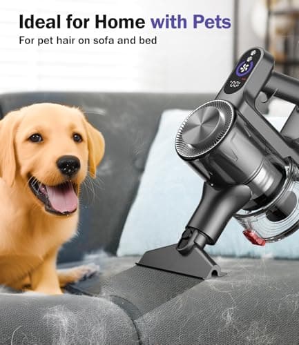 Cordless Vacuum Cleaner, 40Kpa Vacuum Cleaners for Home, Stick Vacuum with 40Mins, Rechargeable Wall Mount, LED Display, Handheld Vacuum Cleaner for Pet Hair, Carpet, Hardwood Floor, A40