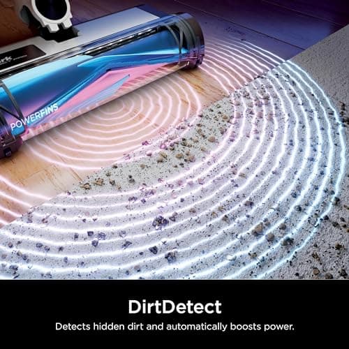Shark IW3120 Detect Pro - Lightweight Cordless Vacuum with HEPA Filter, Portable Handheld, Charging Dock, Auto-Empty System, Crevice Tool, Ideal Stick Vacuum for Pet Hair, White/Ash Purple (Renewed)