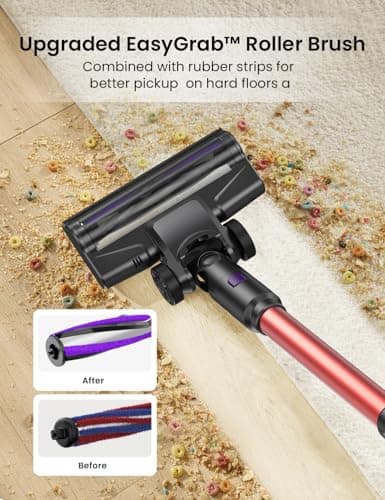 V8PRO Cordless Vacuum Cleaner for Home - 25Kpa Stick Vacuum with Self Standing Design, Max 35Min Runtime, 6 in 1 Lightweight Vacuum for Hardwood Floors and Carpet Pet Hair Car (Red)