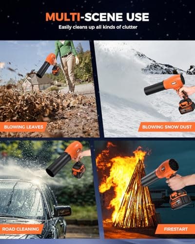 Leaf Blower Cordless with Battery and Charger, 500,000 RPM, Extended Nozzle, Lightweight Handheld Design, Turbo Jet Blower for Patio Cleaning,car Blowing Water, Lawn Care, Blowing Leaves and Dust
