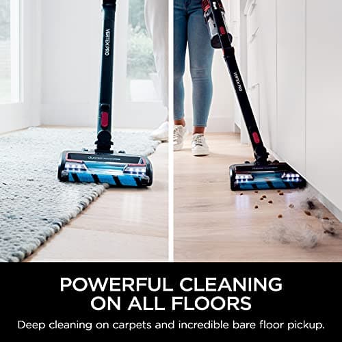 Shark Cordless Vertex Pro Lightweight Cordless Stick Vacuum with DuoClean PowerFins, HEPA Fitler, Anti-Allergen Complete Seal, LED Headlights, For Carpets & Hardfloors, Red, IZ662H