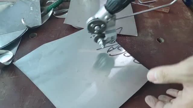 Upgraded Electric Drill Plate Cutter - Efficiently shears flat sheet metal, Metal Cutting Attachment with Adapter - Cuts 20-30GA sizes of Iron, Steel, Tin, Aluminum, and cardboard up to 3MM