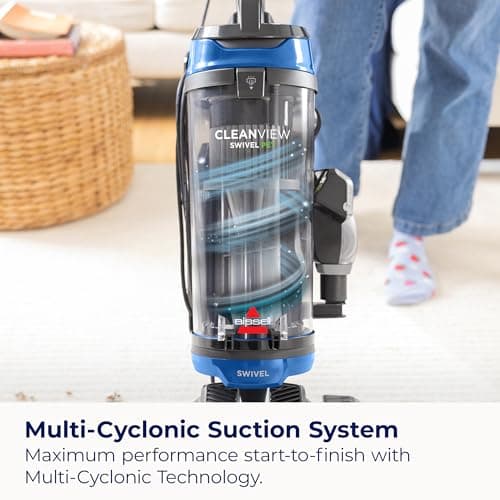 Bissell® CleanView Swivel Vacuum with Triple Action Brush Roll, Swivel Steering, Extension Wand, Easy-Empty Dirt Tank, Multi-Cyclonic Suction System, New 2024 Model