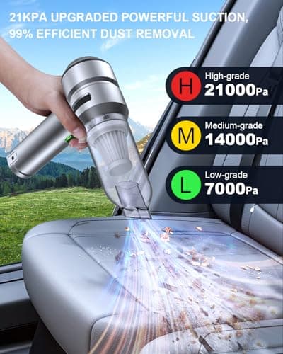 Car Vacuum Portable Cordless for Home 20(Dark Silver)
