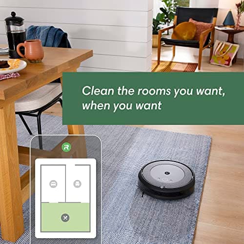 iRobot Roomba i3+ EVO (3550) Self-Emptying Robot Vacuum – Now Clean by Room with Smart Mapping, Empties Itself for Up to 60 Days, Works with Alexa, Ideal for Pet Hair, Carpets​, Roomba i3+