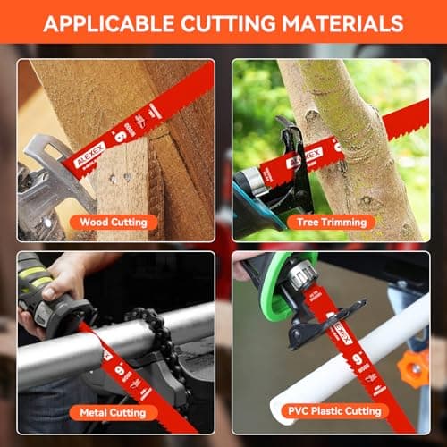 10 Pack 9 Inch 4/6 TPI Reciprocating Saw Blades for Wood and Nail-Embedded Wood Cutting, Bi-Metal Sawzall Blades for Cutting Nail and PVC Pallets etc, for Diablo Sawzall Blades DS0912BW25
