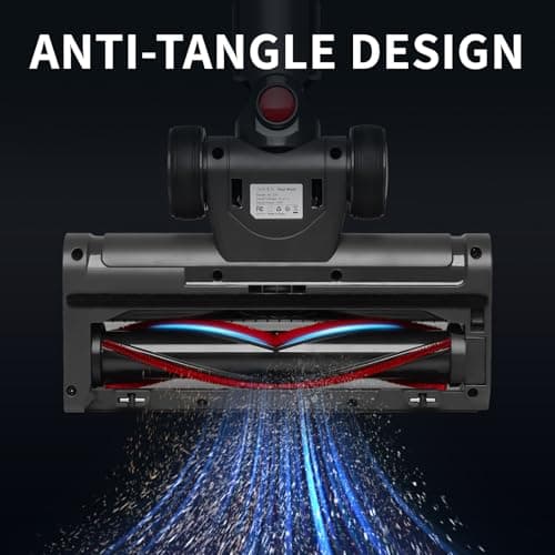 Vacuum Cleaners for Home, Lightweight Cordless Vacuum Cleaner for Hard Carpet, Hard Floor, Pet Hair, 30Kpa Vacuum Cleaner with HEPA Filter, Side Light, Max 55 Mins, Full Touch Screen