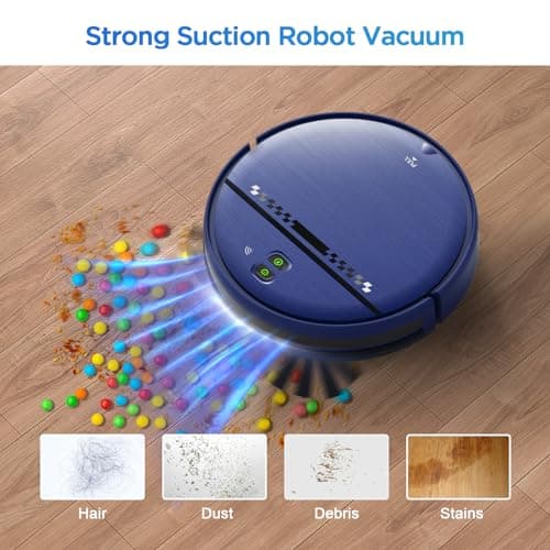 Robot Vacuum and Mop Combo, 2-in-1 Robot Vacuum Cleaner, Perfect for Pet Hair, Hard Floor and Carpet, Anti-Bump, Anti-Fall, App, Voice and Remote Control