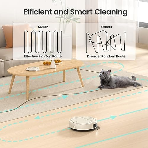 Lefant Robot Vacuum M210 Pro, Slim,Powerful Suction,120 Mins Runtime, Self-Charging Robotic Vacuum Cleaner, APP/Voice/WiFi/Alexa Control, Ideal for Pet Hair,Low-Pile Carpet, Hard Floor