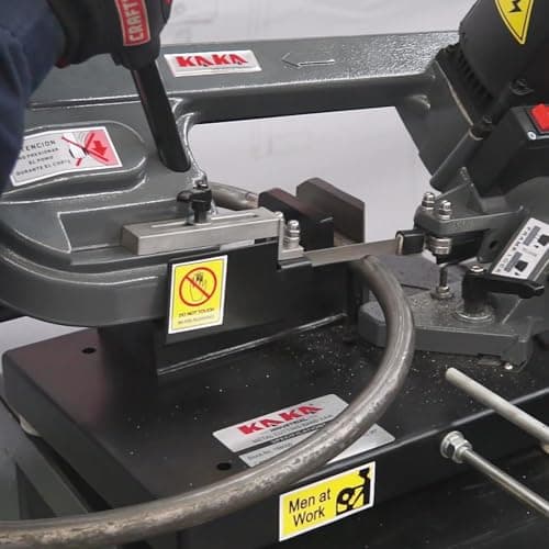 ​KAKA Industrial Benchtop Metal Cutting Band Saw 1000W, 40-88MPM Blade Speed, 0°-45° Adjustable Table, 3.3"x4.1" Cutting Capacity BS-85 for Metal/Wood/Plastic -110V