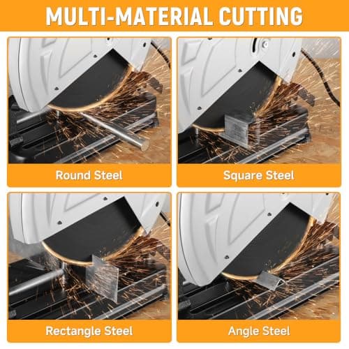 Hoteche 14-Inch Metal Cutting Chop Saw 2600W Heavy-Duty Electric Cut Off Machine with Saw Blade