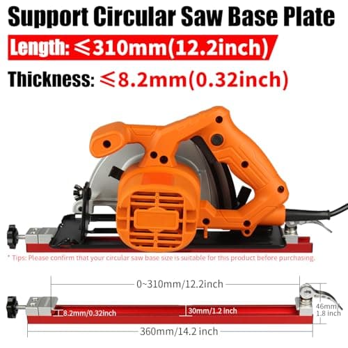 TOOLCOOL Circular Saw Guide Attachment Aluminum Alloy Adjustable Cutting Guide Rail For Circular Saw Trimming Narrow Strips