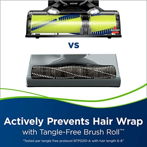 Bissell Pet Hair Eraser Turbo Rewind Vacuum, Lightweight, Automatic Cord Rewind, Tangle-Free Brush Roll, Headlights, Powerful Pet Hair Pickup, SmartSeal Allergen System, Blue, 27909