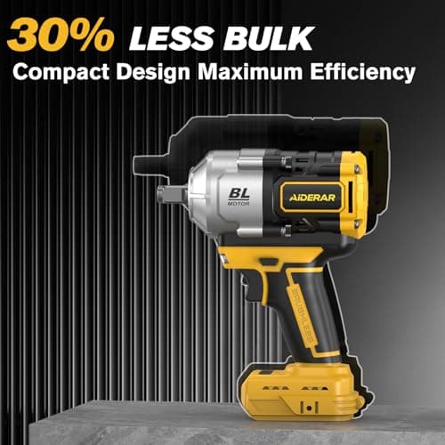 20V Cordless Impact Wrench for DeWalt Battery, 1500Nm (1106 Ft-Lbs) 1/2" Brushless Impact Gun, 3-Speed High Torque Power Tool for Tire Removal, Rusted Bolts, Heavy Equipment(No Battery)