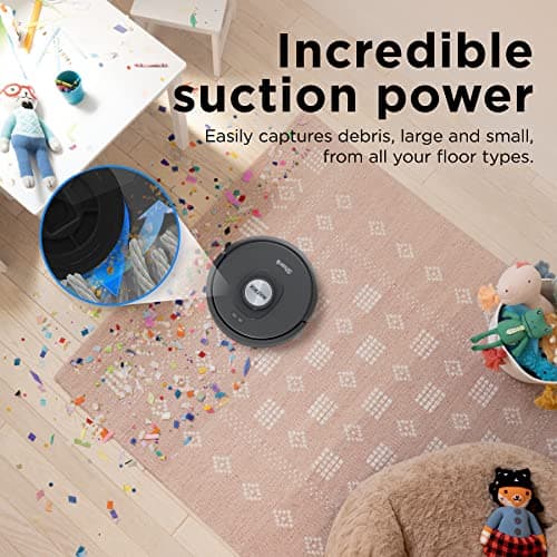 Shark RV2310AE Matrix Self-Emptying Robot Vacuum with Bagless, Self-Cleaning Brushroll for Pet Hair, Carpets & Hard Floors, Precision Home Mapping, Wi-Fi, Black (Renewed)