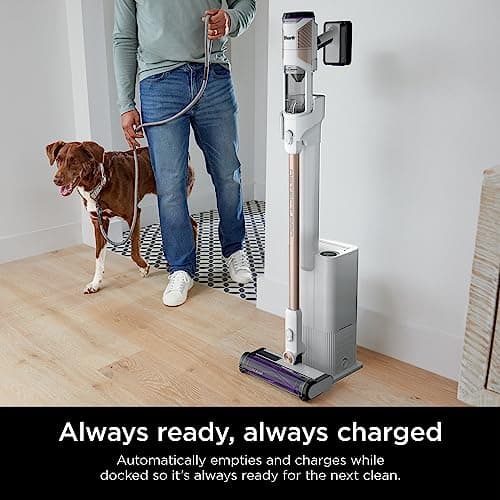 Shark Detect Clean & Empty Auto-Empty System - Lightweight Cordless Vacuum Cleaner with HEPA Filter, Portable Handheld Attachment, Crevice Tool, Ideal Stick Vacuum for Pet Hair, White, IW3511