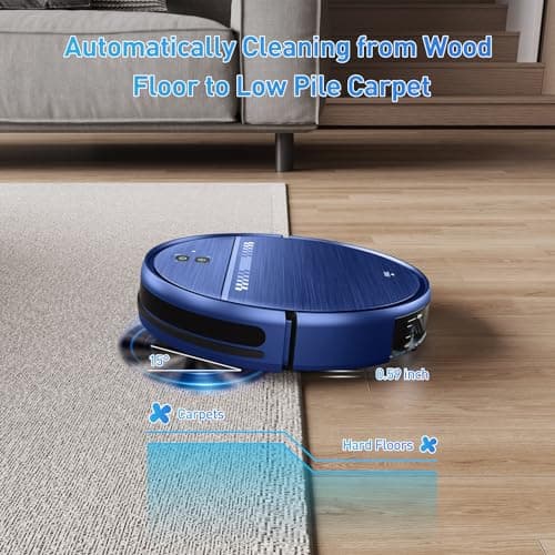 Robot Vacuum and Mop Combo, 2-in-1 Mopping Robot Vacuum Cleaner with 2300Pa Suction, 2.87'' Slim Design, Wi-Fi/App/Voice Control, 3D Obstacle Avoidance&Self-Charging for Hard Floors, Carpets, Pet Hair