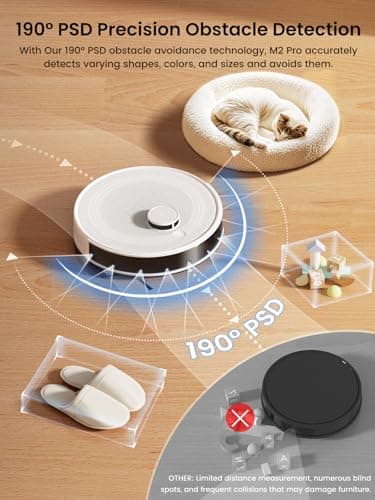 Lefant LiDAR Robot Vacuum and Mop, 45-Day Self-Emptying, 190° PSD Obstacle Avoidance, Customized Cleaning, Multi-Floor Mapping, 5500Pa Strong Suction, 140 Min Runtime, WiFi/App/Alexa, M2 Pro