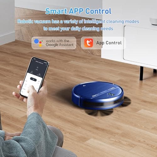 Robot Vacuum and Mop Combo, 2-in-1 Mopping Robot Vacuum Cleaner with 2300Pa Suction, 2.87'' Slim Design, Wi-Fi/App/Voice Control, 3D Obstacle Avoidance&Self-Charging for Hard Floors, Carpets, Pet Hair