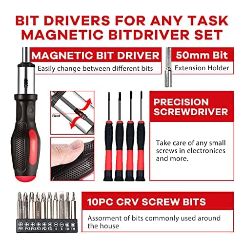 jar-owl Powerful Brushless Motor 21V Cordless Drill Set, 319 in-lb Torque, 0-1350RMP Variable Speed, 10MM 3/8'' Keyless Chuck, 25+1 Clutch, 1.5Ah Li-Ion Battery & Charger for Home Tool Kit