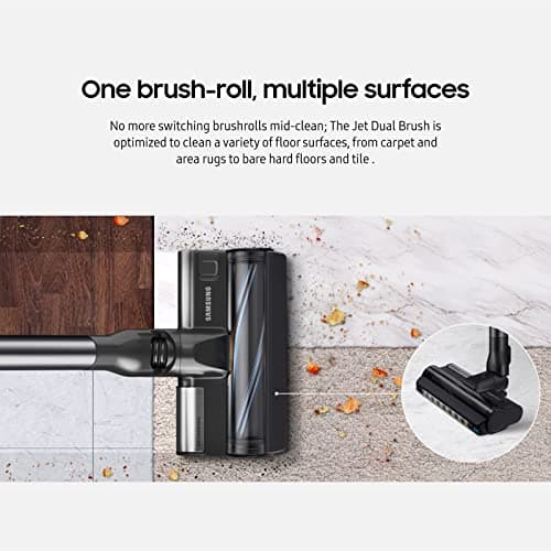 SAMSUNG BESPOKE Jet Cordless Stick Vacuum Cleaner w/ Clean Station, Powerful Multi-Surface Floor Cleaning for Carpet, Hardwood, Tile, 5-Layer Filter, Lightweight, VS20A9580VB/AA, 2023, Midnight Blue