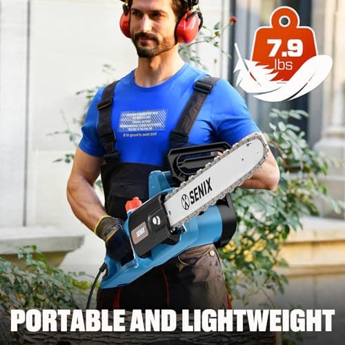 SENIX Electric Chainsaw, 14" Corded Chainsaw,10 Amp Chain Saw for Wood Cutting, Tree Trimming, Garden Tool for Pruning, Branch Cutting, Yard, Fathers Day Gift for Men,Gardener, CSE10-L
