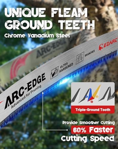 EZARC Japanese Teeth Reciprocating Saw Blade 15 Inch, Arc Edge Wood Pruning Saw Blades 6TPI for Tree Trimming, Wood Cutting, 3 Pieces