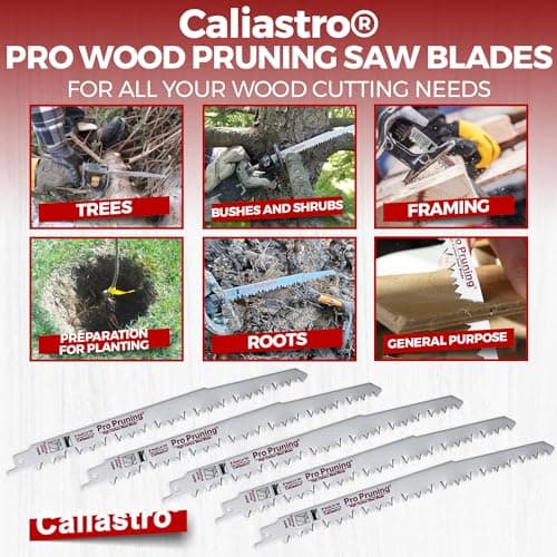 9-Inch Wood Pruning Saw Blades for Reciprocating/Sawzall Saws - 5 Pack - Caliastro