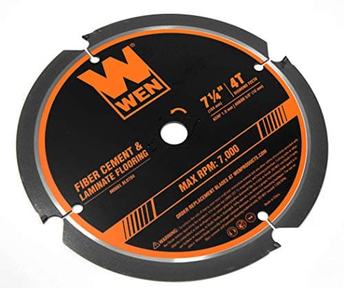 WEN BL0704 7-1/4-Inch 4-Tooth Diamond-Tipped (PCD) Professional Circular Saw Blade for Fiber Cement and Laminate Flooring