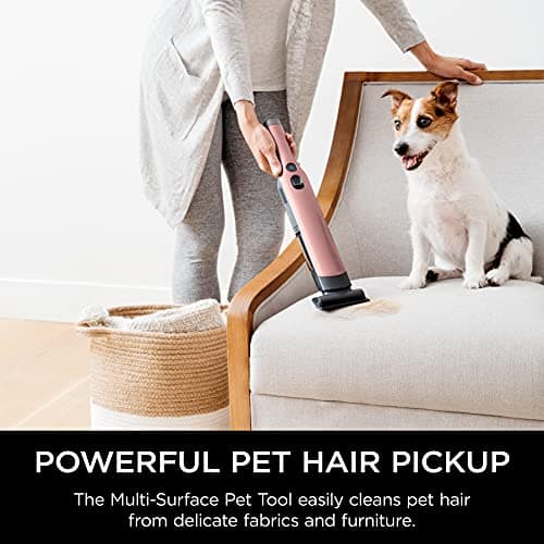 Shark WANDVAC Cordless Hand Vac, Lightweight, Portable at 1.4 lbs., Powerful Suction, Charging Dock, One-Touch Empty for Car & Home, Multi-Surface Pet Tool & Duster Crevice Tool, Rose Gold, WV201RGBRN