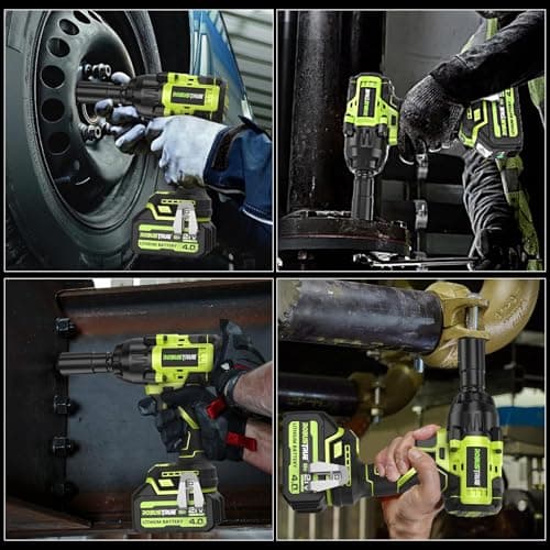 Cordless Impact Wrench 738ft-lbs (1000N.m), High Torque Brushless 1/2 Impact Gun, 2 x4.0Ah Battery 21V Max, Fast Charger, 4 Sockets, Impact Wrench for Home Car Tires Truck Mover