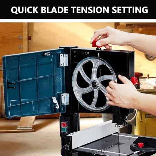 Bandsaw,3-Amp & 8-Inch Band Saw, 1800FPM Benchtop Bandsaw with Removable Safty Key, 0-45 Tilting Range, Saw For Cutting Wood with Fence and Miter Gauge, Band Saws for Woodworking