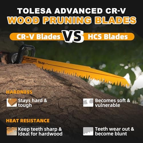 TOLESA 12 Pack CR-V Sawzall Pruning Blades 6 Inch+9 Inch for Tree Branch Root Wood Cutting, Reciprocating Saw Blade for Professional, DIYer, Gardener(Christmas Gift)