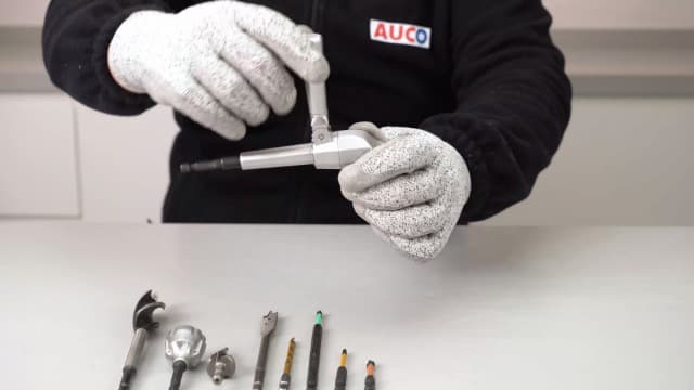 AUCO Durable Right Angle Drill Attachment, Adjustable Drill Adapter, Impact Fit, Max Torque 500 in-lbs (56.5 Nm), All Metal Body & Steel Gear, For Use with Cordless Drill and Impact Driver