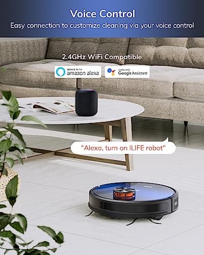 ILIFE Robot Vacuum and Mop Combo, Self Emptying for 60 Days of Cleaning, 3000Pa Suction and Lidar Navigation, Smart Mapping, Wi-Fi/App/Alexa Control, for Pet Hair Carpet Hard Floor, T10s