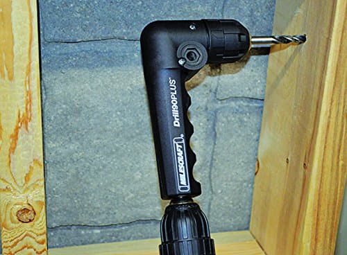 Milescraft 1304 Drill90PLUS - Right Angle Drill Attachment with 3/8 inch Chuck and 6-Sided Hex Shank - 90 Degree Drilling Adapter with Dual Handles for Tight Spaces
